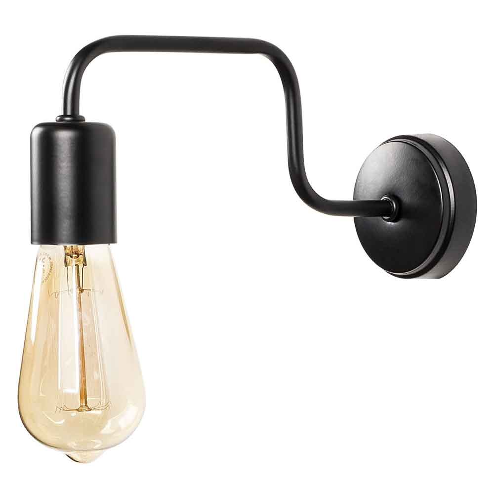 Denge Tapered Shape Metal Wall Lamp in Black