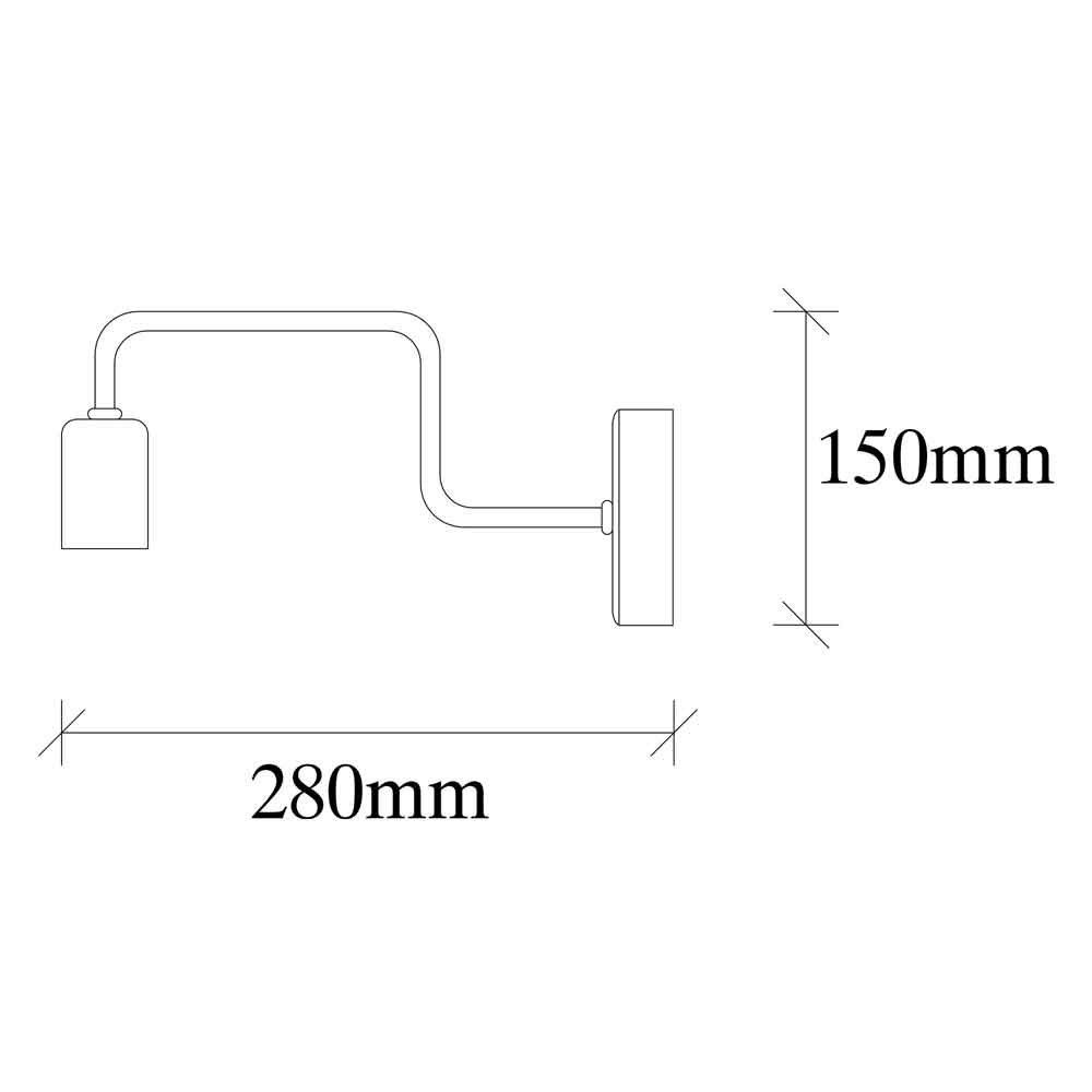 Denge Tapered Shape Metal Wall Lamp in Black