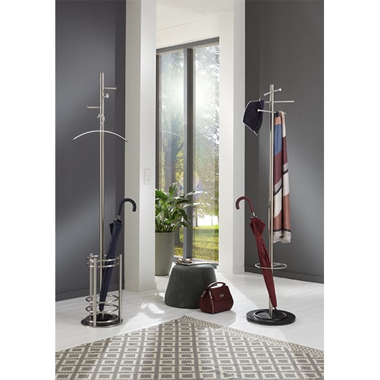 Denis Metal 6 Hooks Coat Stand In Chrome With Black Base_3