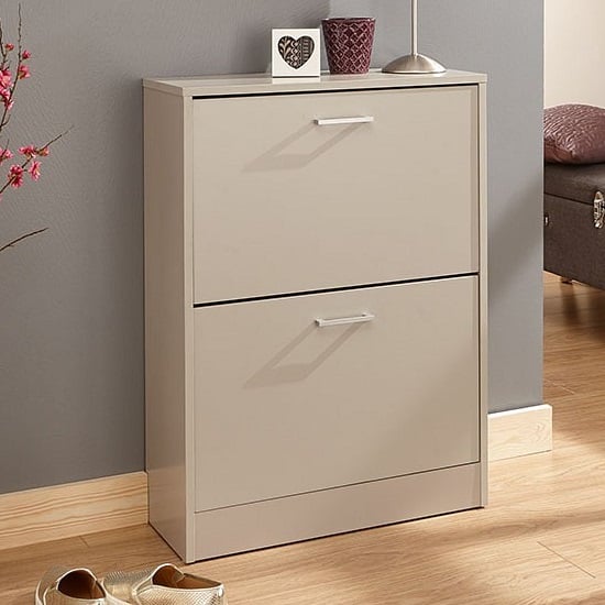 Photo of Strood two tier shoe cabinet in grey finish