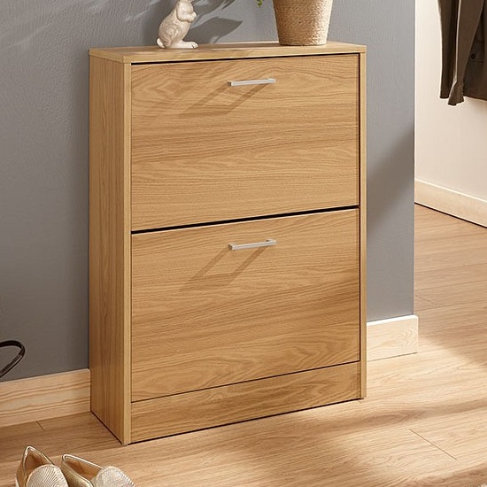 Read more about Strood two tier shoe cabinet in oak finish