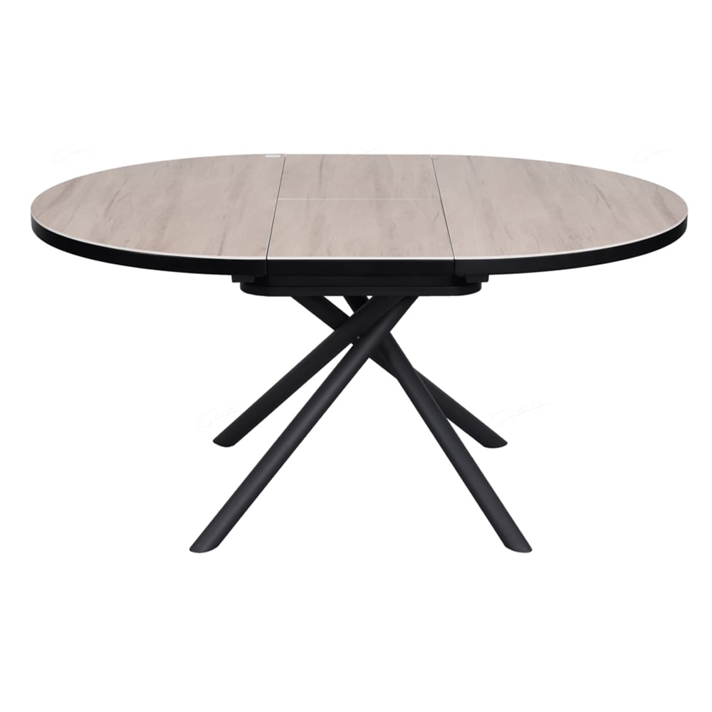 Denton Ceramic Marble Extending Dining Table In Oak