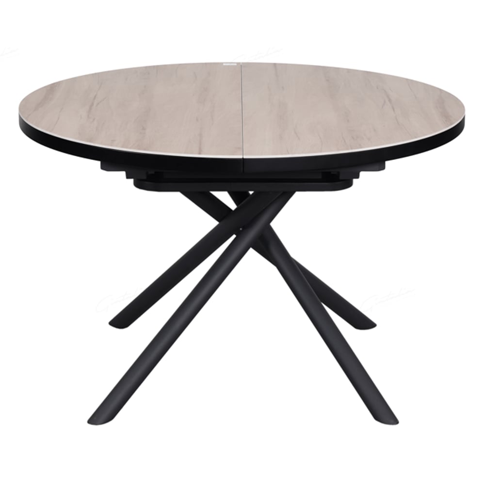 Denton Ceramic Marble Extending Dining Table In Oak