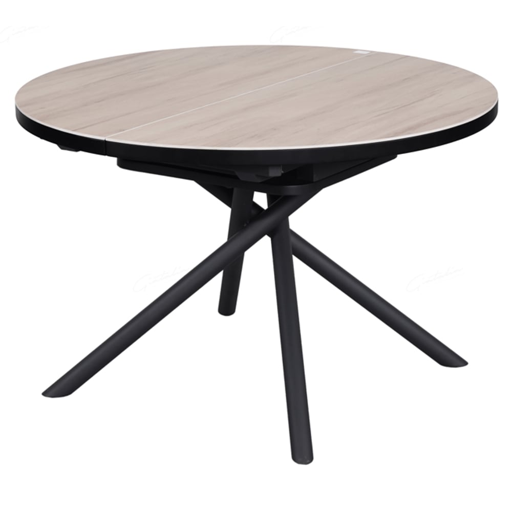 Denton Ceramic Marble Extending Dining Table In Oak