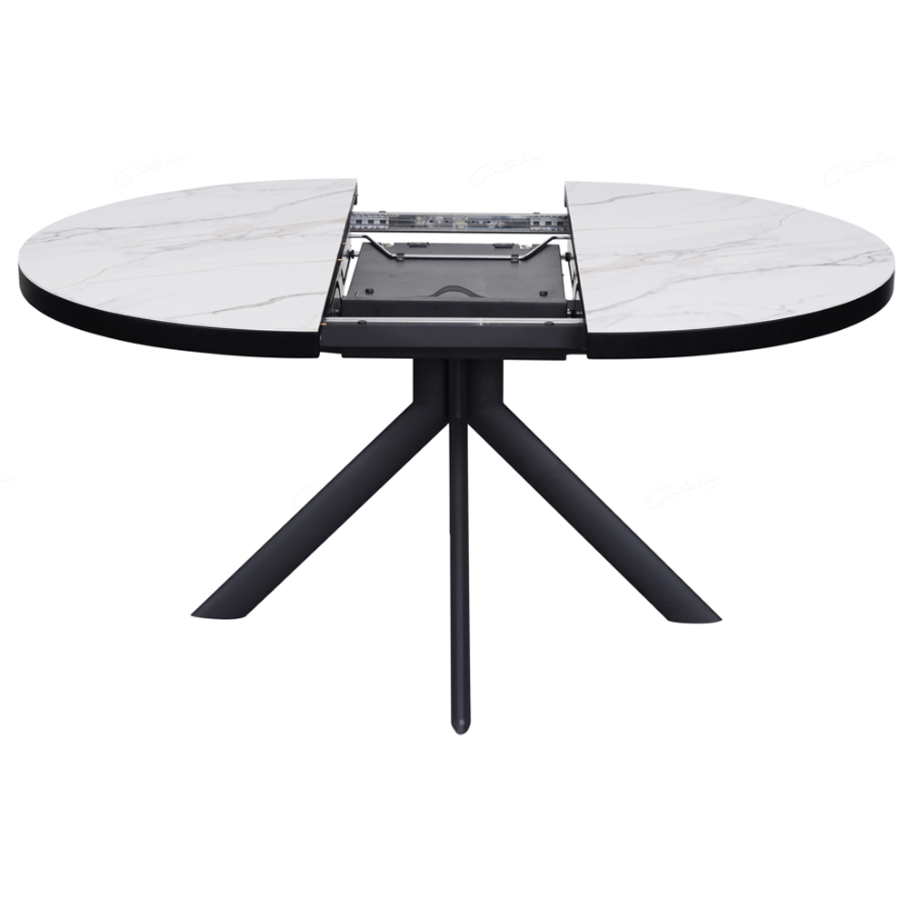 Denton Ceramic Marble Extending Dining Table In White
