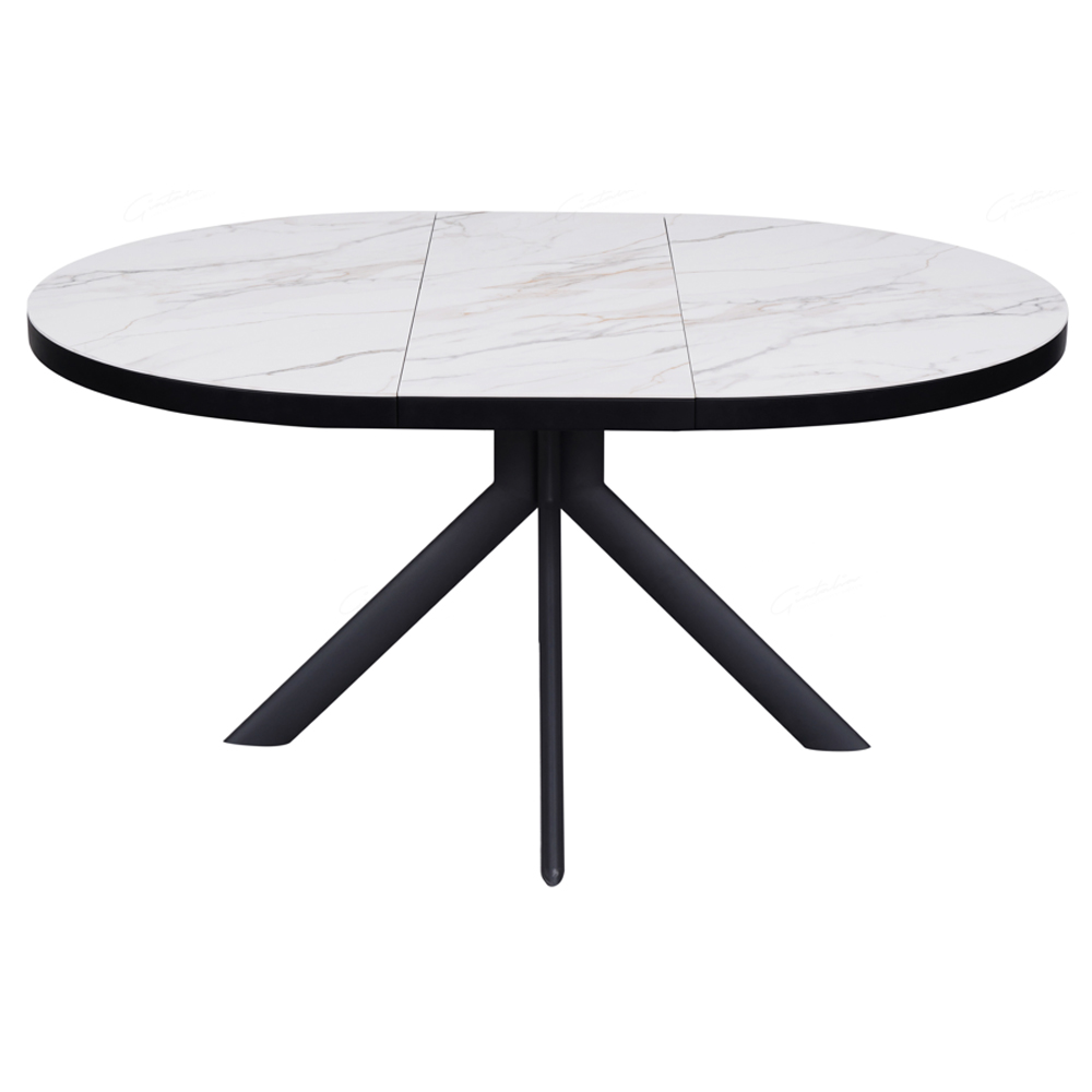 Denton Ceramic Marble Extending Dining Table In White