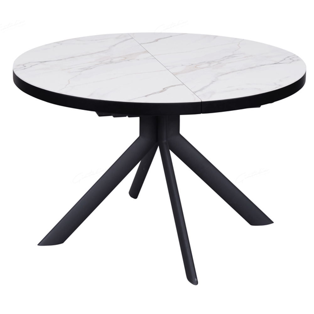 Denton Ceramic Marble Extending Dining Table In White