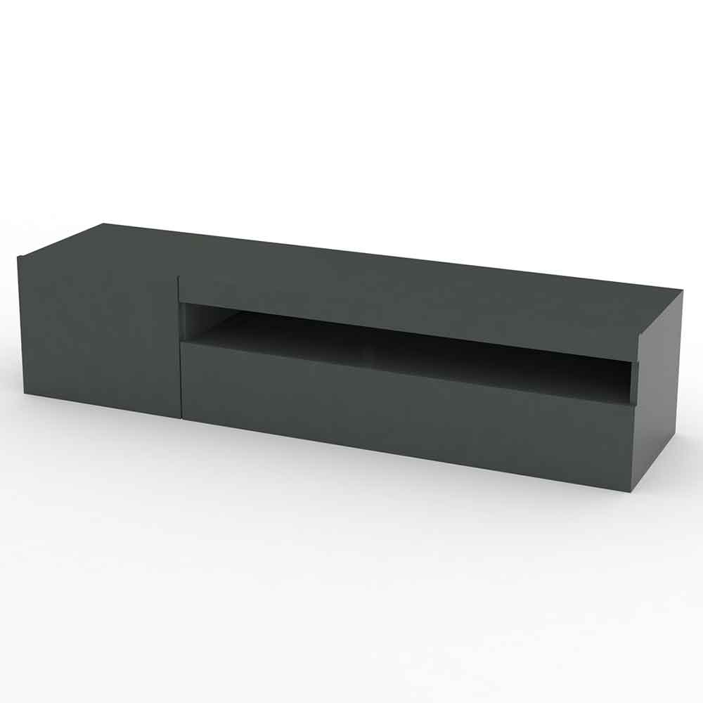 Denton High Gloss TV Stand With 1 Door And LED Light In Anthracite