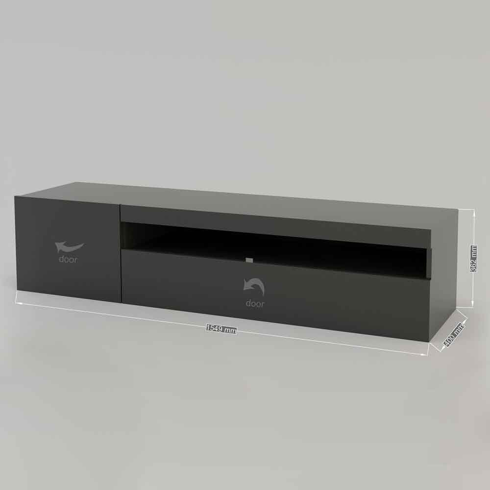 Denton High Gloss TV Stand With 1 Door And LED Light In Anthracite