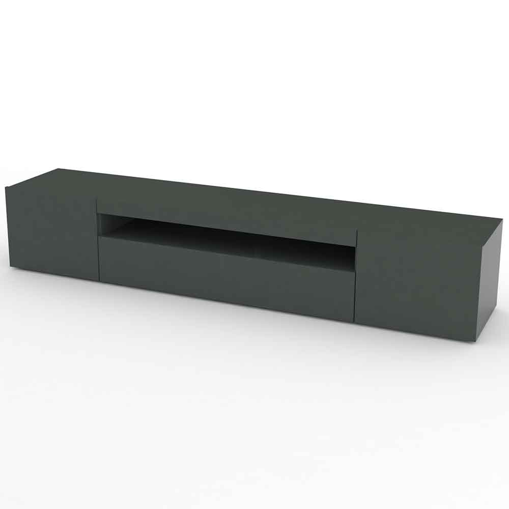 Denton High Gloss TV Stand With 2 Doors And LED Light In Anthracite