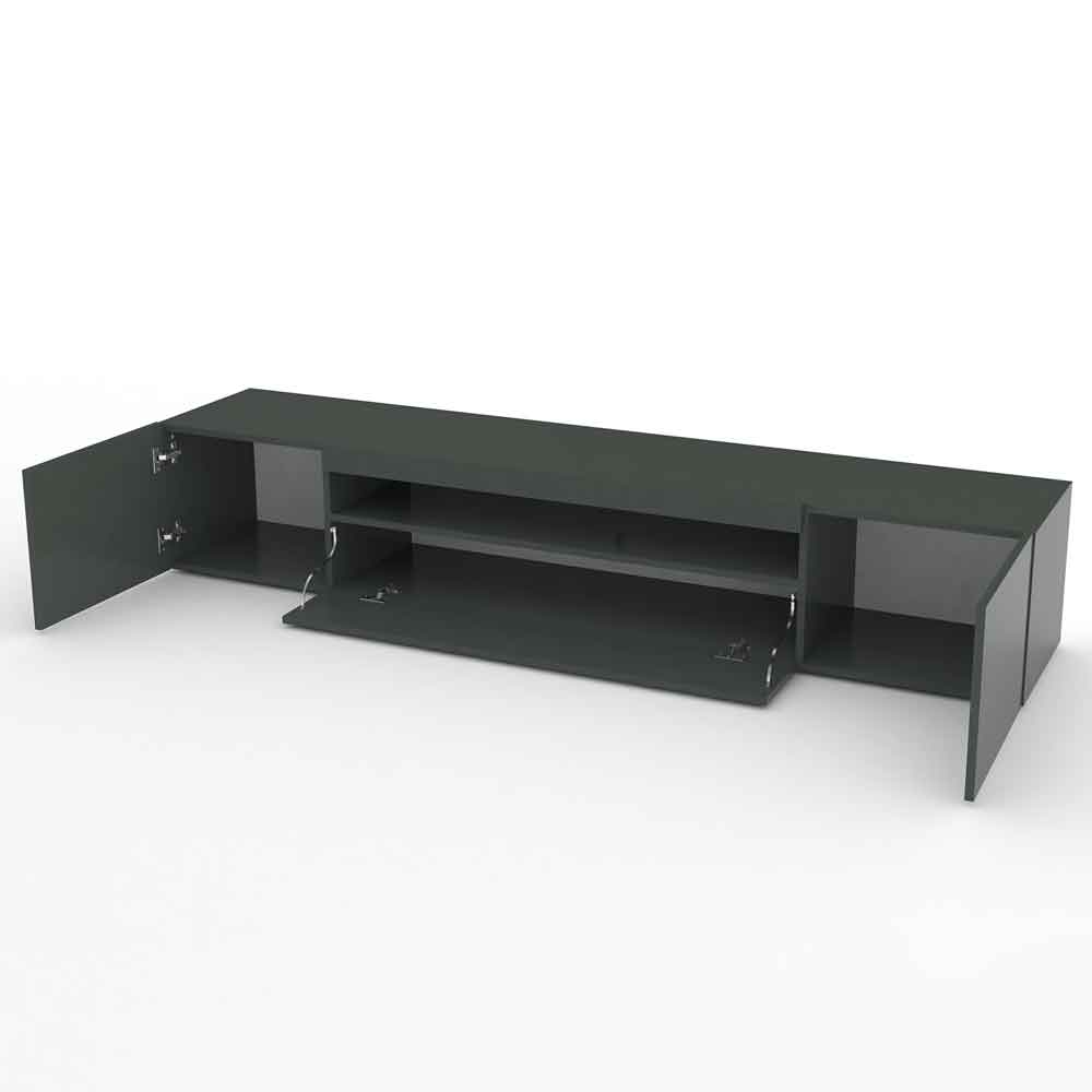 Denton High Gloss TV Stand With 2 Doors And LED Light In Anthracite