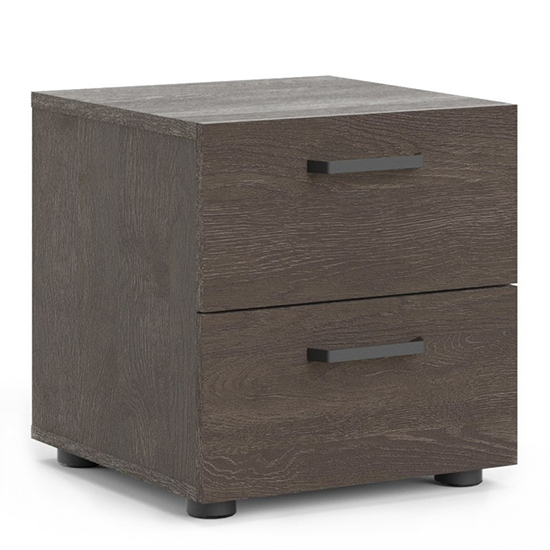 Read more about Denton wooden bedside cabinet with 2 drawers in dark oak