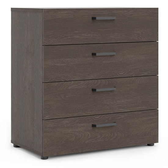 Denton Wooden Chest 4 Drawers In Rovere Gessato Dark Oak thumbnail