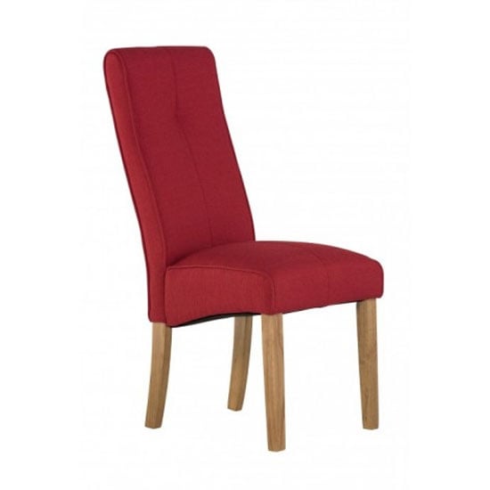 Denwar Fabric Dining Chair In Red