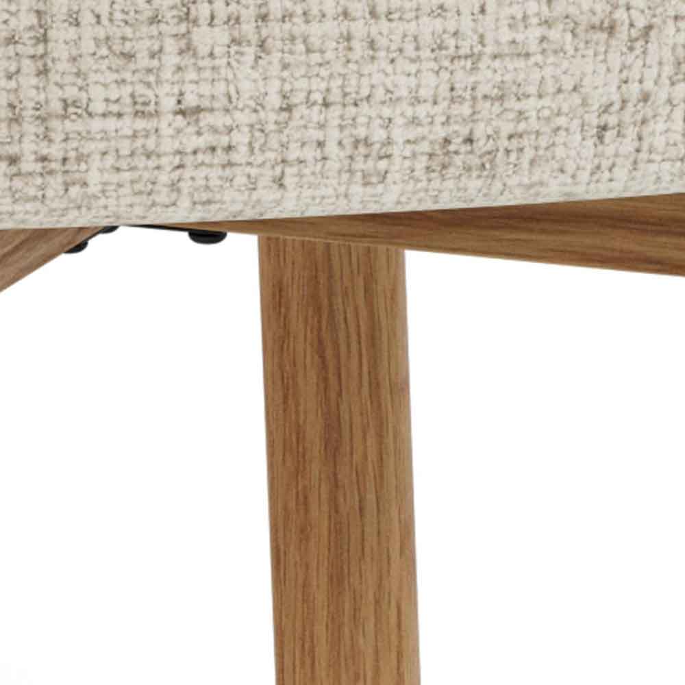 Denver Fabric Dining Chairs With Matt Oak Legs In Pair - Beige