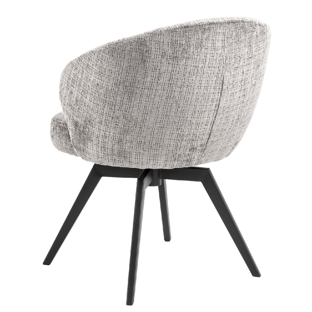 Denver Grey Velvet Dining Chairs With Black Legs In Pair