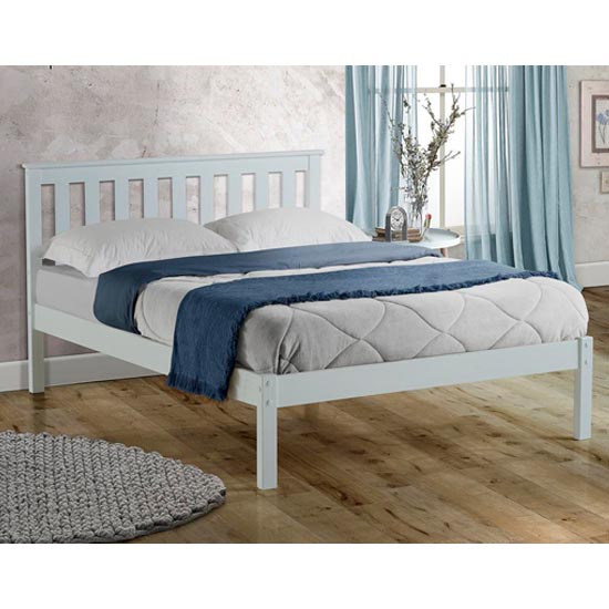 Photo of Denver wooden low end king size bed in white