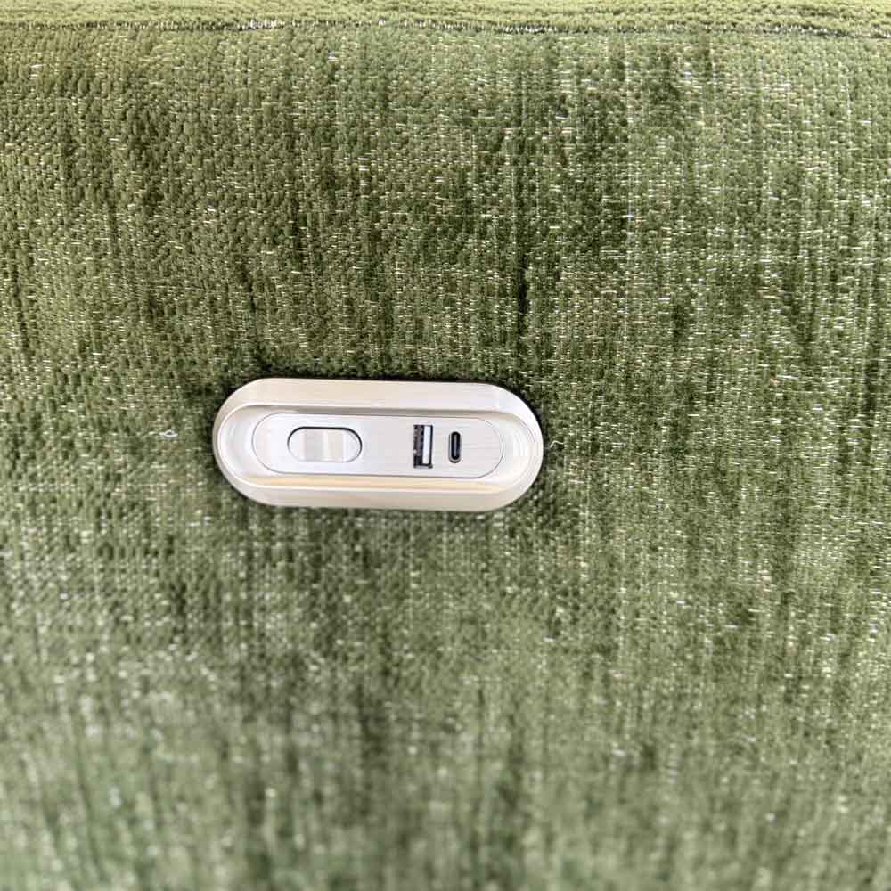 Denvia Fabric Electric Recliner Left Hand Corner Sofa in Green