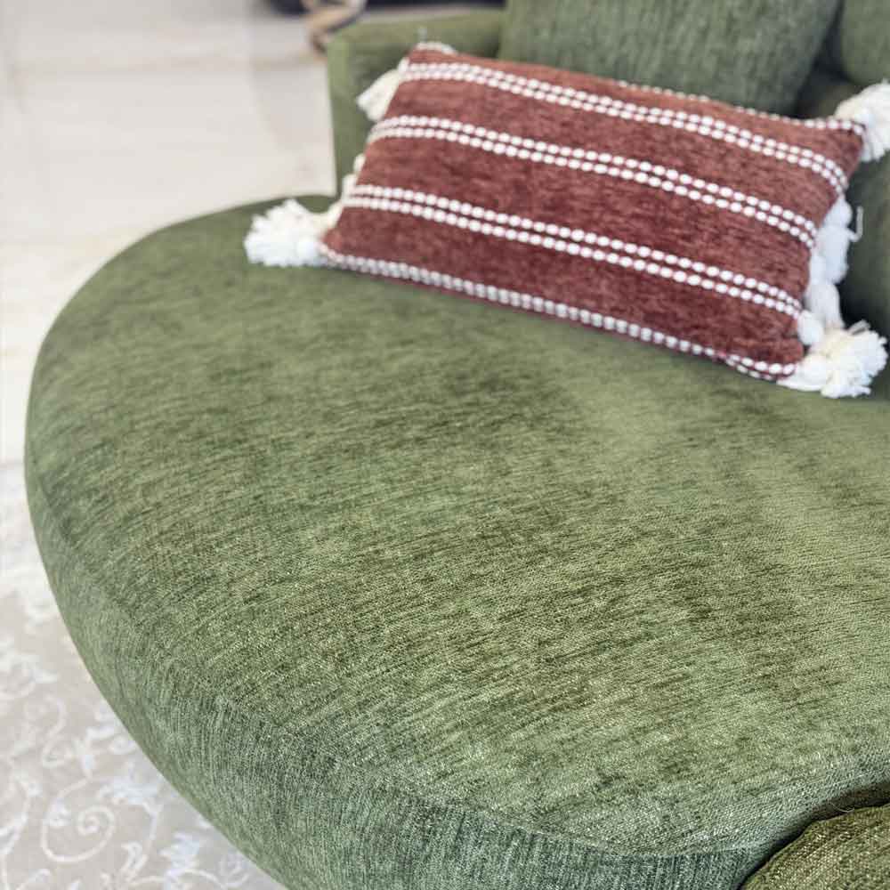 Denvia Fabric Electric Recliner Left Hand Corner Sofa in Green