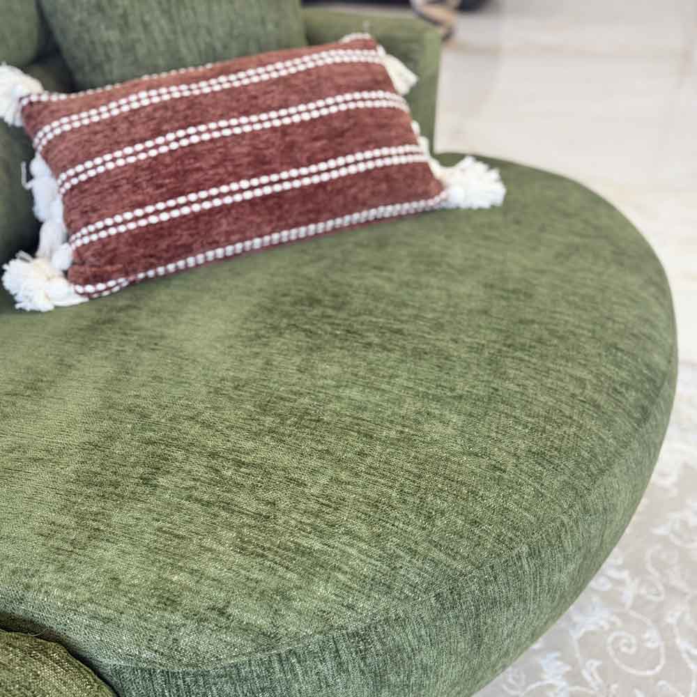 Denvia Fabric Electric Recliner Right Hand Corner Sofa in Green