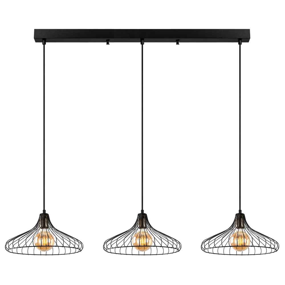depay 3 light metal ceiling pendant light in black-image-133158