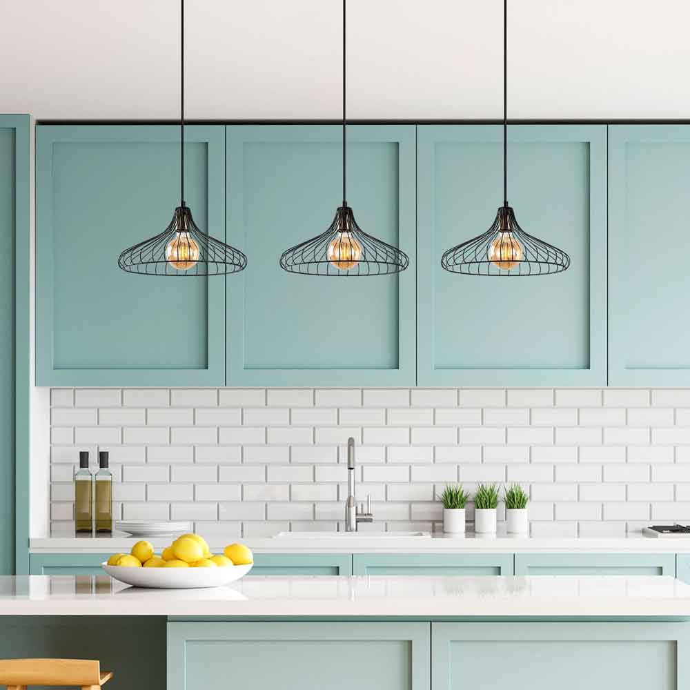 Depay 3 Light Metal Ceiling Pendant Light in Black