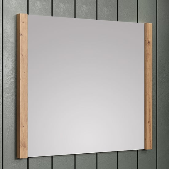 Product photograph of Depok Hallway Wall Mirror In Oak Frame from Furniture in Fashion