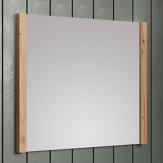 Depok Hallway Wall Mirror In Oak Frame thumbnail