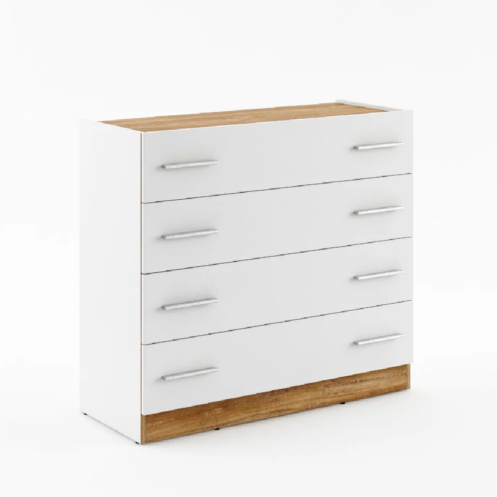 Deptford Wooden Chest Of 4 Drawers In Matt White