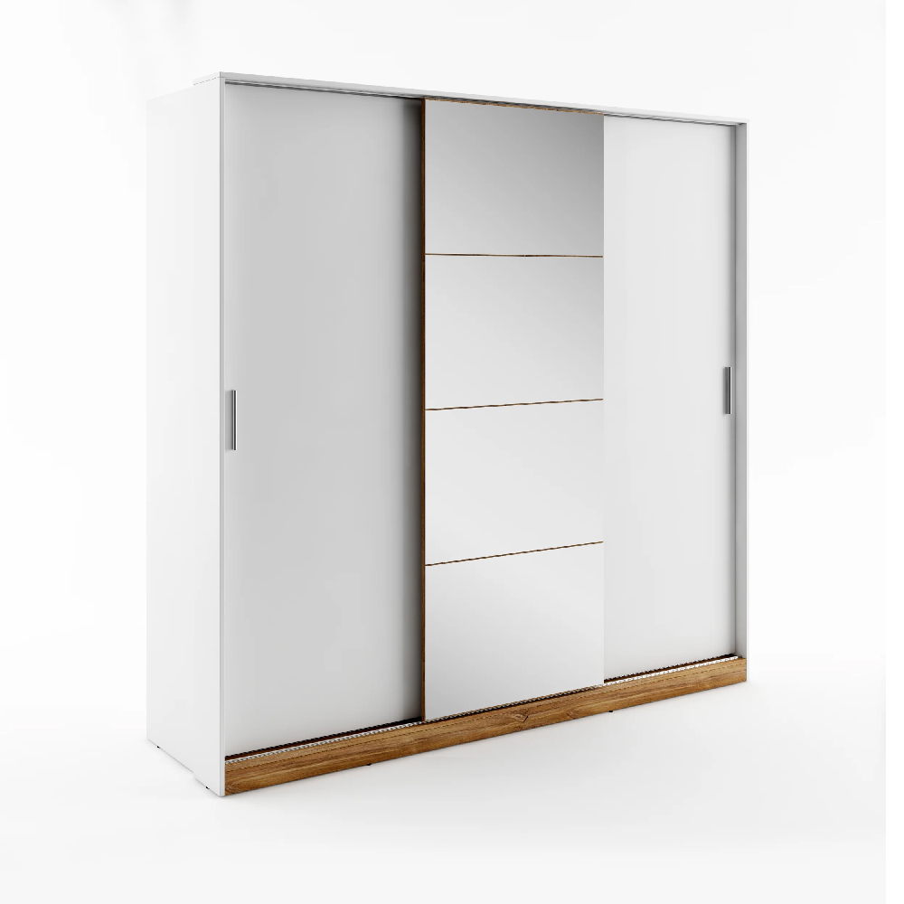 Deptford Wooden Wardrobe With 3 Sliding Doors In Matt White
