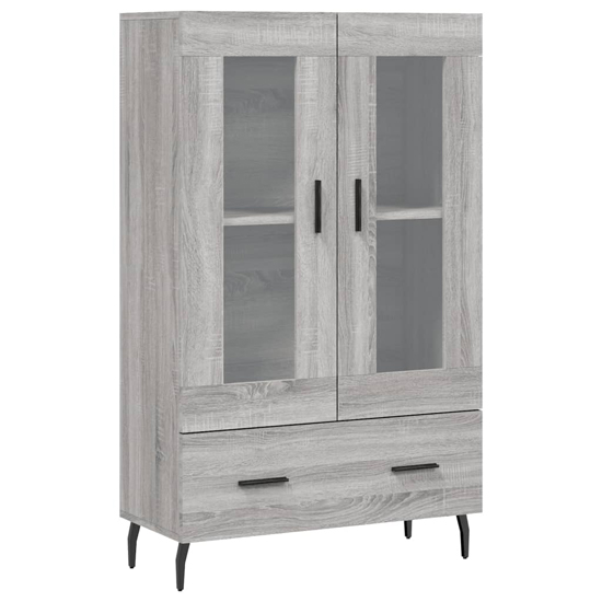 Derby Display Cabinet With 2 Doors 1 Drawer In Grey Sonoma Oak
