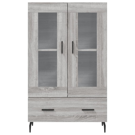 Derby Display Cabinet With 2 Doors 1 Drawer In Grey Sonoma Oak