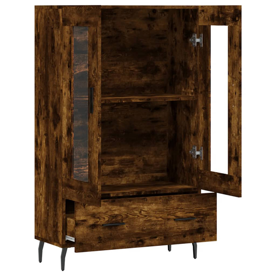 Derby Display Cabinet With 2 Doors 1 Drawer In Smoked Oak