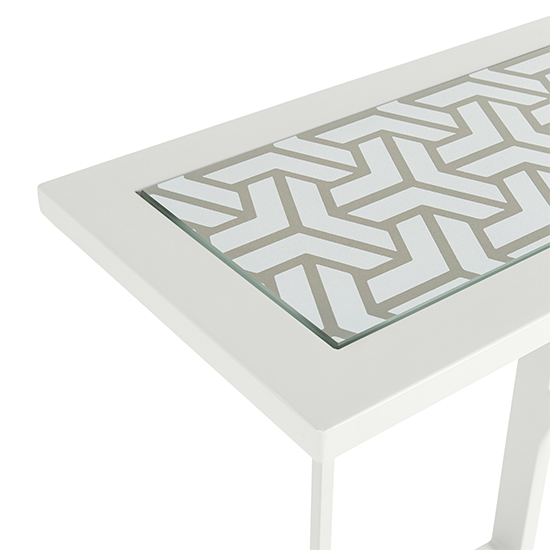 Derby Outdoor Patterned Glass Top End Table In White_3