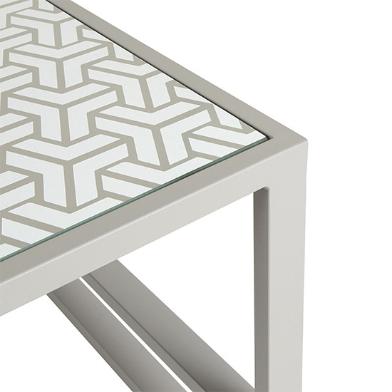 Derby Outdoor Patterned Glass Top Side Table In Grey_3