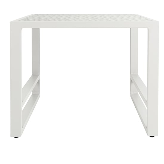 Derby Outdoor Patterned Glass Top Side Table In White_2