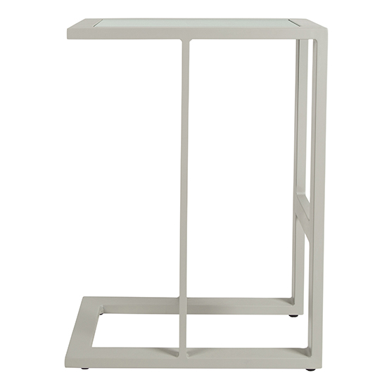 Derby Outdoor Plain Glass Top End Table In Grey_2