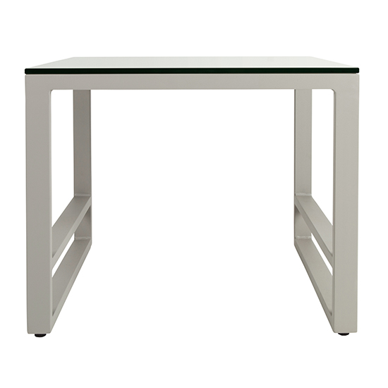 Derby Outdoor Plain Glass Top Side Table In Grey_2
