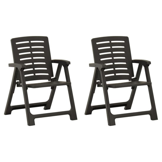 Read more about Derik elegant design anthracite plastic garden chairs in pair