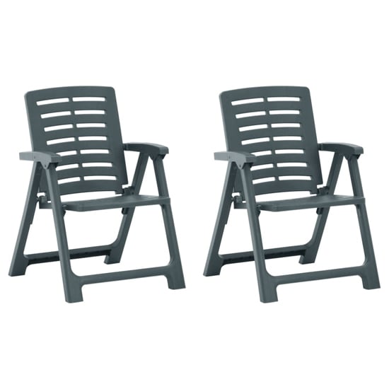 Derik Elegant Design Green Plastic Garden Chairs In Pair_1