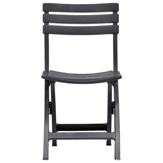 Derik Outdoor Anthracite Plastic Garden Chairs In Pair