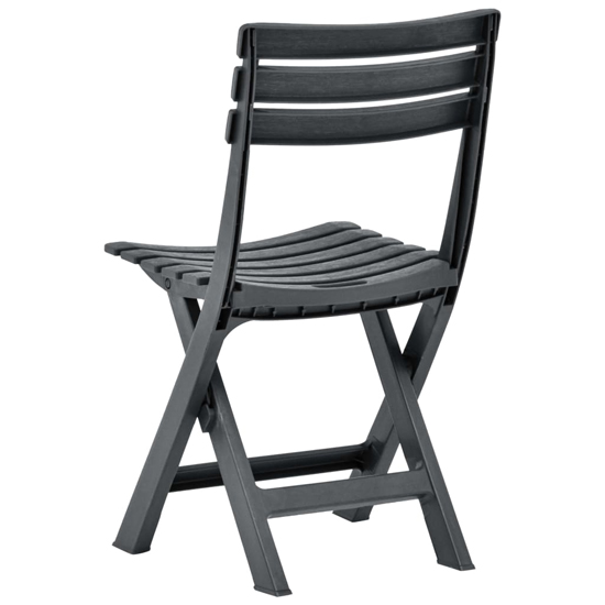 Derik Outdoor Anthracite Plastic Garden Chairs In Pair