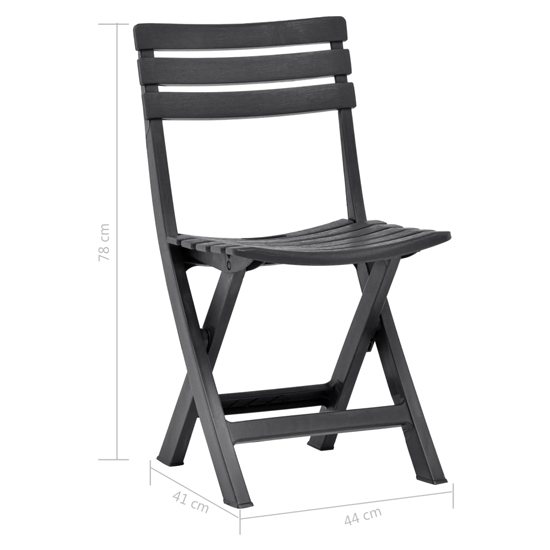 Derik Outdoor Anthracite Plastic Garden Chairs In Pair