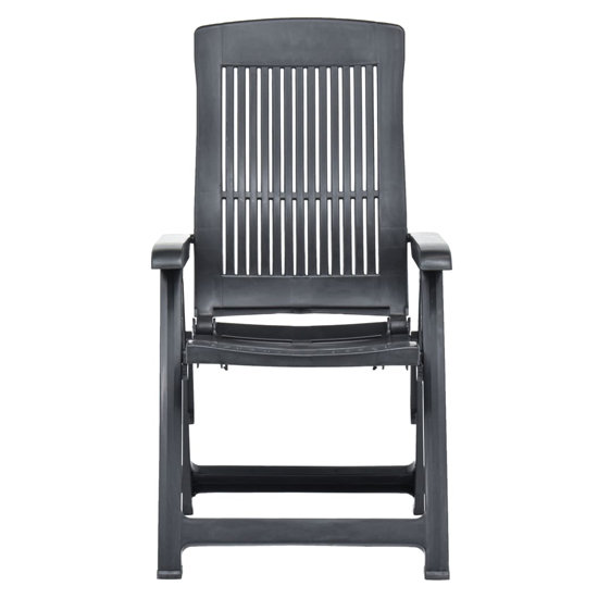 Derik Outdoor Anthracite Plastic Reclining Chairs In Pair