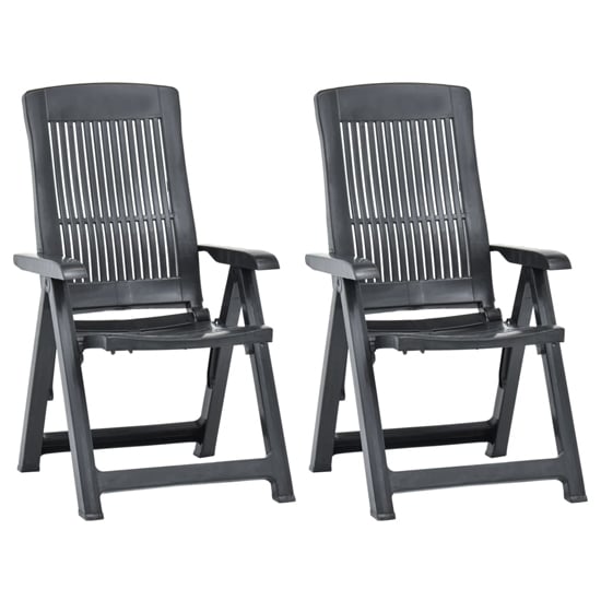 Product photograph of Derik Outdoor Anthracite Plastic Reclining Chairs In Pair from Furniture in Fashion