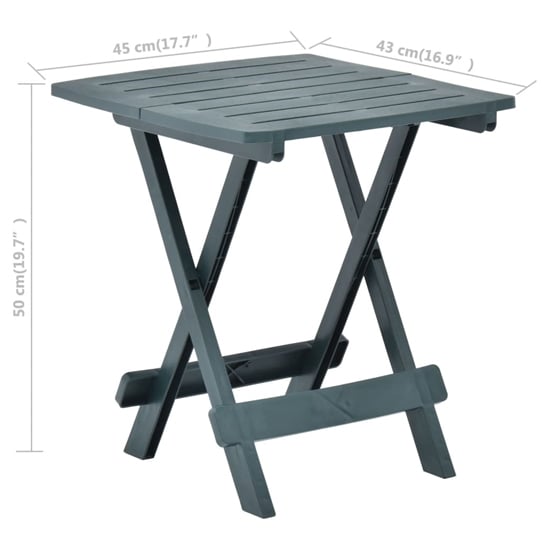 Derik Outdoor Folding Plastic Dining Table In Green_4