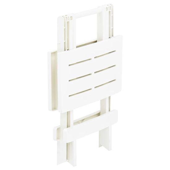Derik Outdoor Folding Plastic Dining Table In White