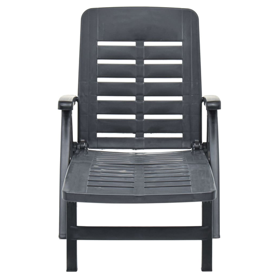 Derik Outdoor Folding Plastic Sun Lounger In Anthracite