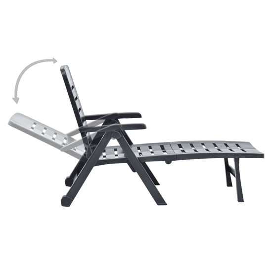 Derik Outdoor Folding Plastic Sun Lounger In Anthracite