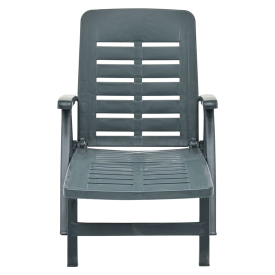 Derik Outdoor Folding Plastic Sun Lounger In Green